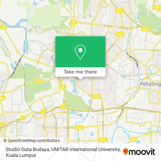 Peta Studio Duta Budaya, UNITAR International University