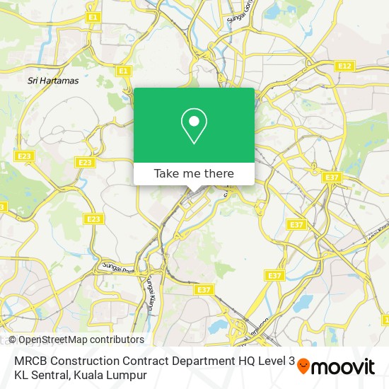 MRCB Construction Contract Department HQ Level 3 KL Sentral map