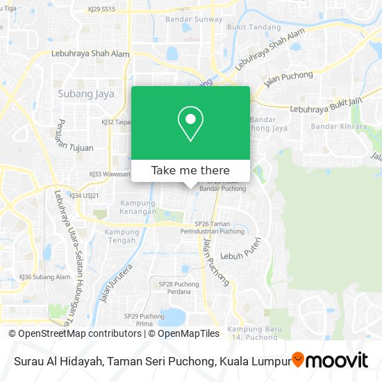 Surau Al Hidayah, Taman Seri Puchong map