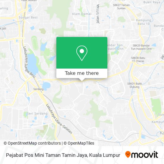 Pejabat Pos Mini Taman Tamin Jaya map