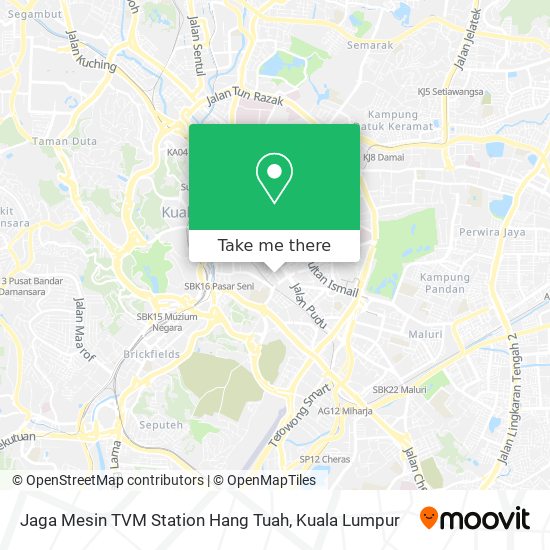 Peta Jaga Mesin TVM Station Hang Tuah