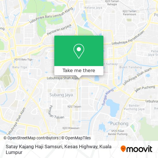 Satay Kajang Haji Samsuri, Kesas Highway map