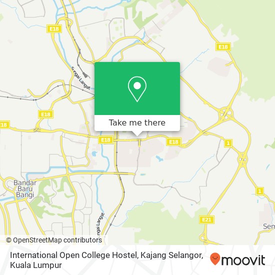 International Open College Hostel, Kajang Selangor map