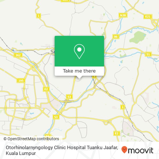 Otorhinolarnyngology Clinic Hospital Tuanku Jaafar map