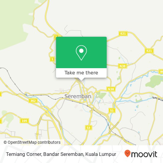 Peta Temiang Corner, Bandar Seremban
