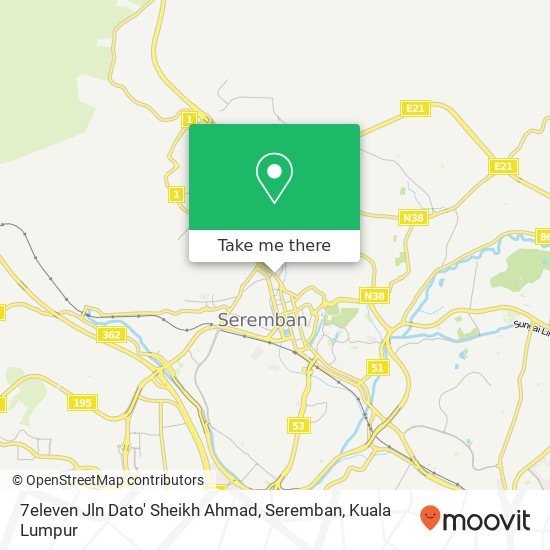 Peta 7eleven Jln Dato' Sheikh Ahmad, Seremban