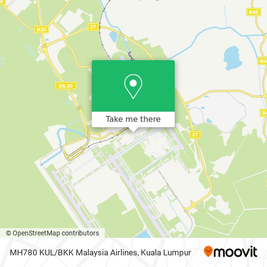 Peta MH780 KUL / BKK Malaysia Airlines