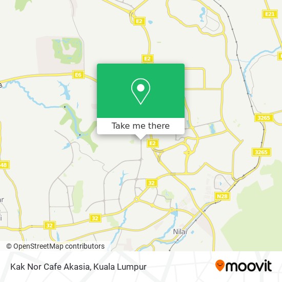 Peta Kak Nor Cafe Akasia