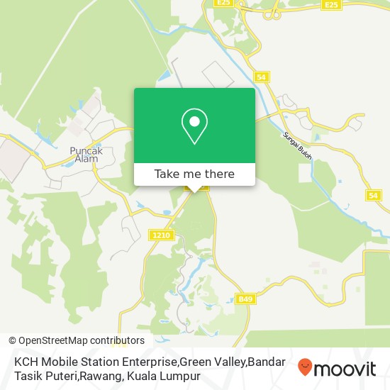 Peta KCH Mobile Station Enterprise,Green Valley,Bandar Tasik Puteri,Rawang