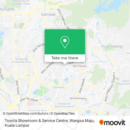 Peta Toyota Showroom & Service Centre, Wangsa Maju