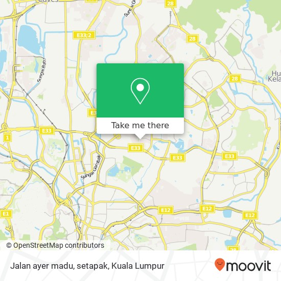 Peta Jalan ayer madu, setapak