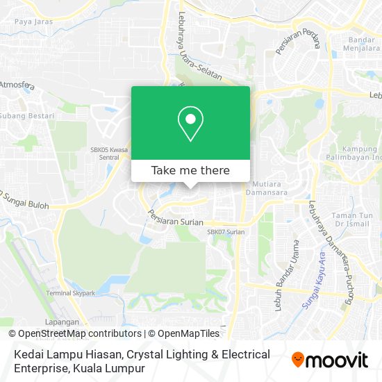 Peta Kedai Lampu Hiasan, Crystal Lighting & Electrical Enterprise