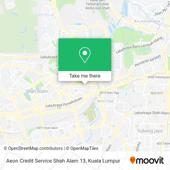 Aeon Credit Service Shah Alam 13 map