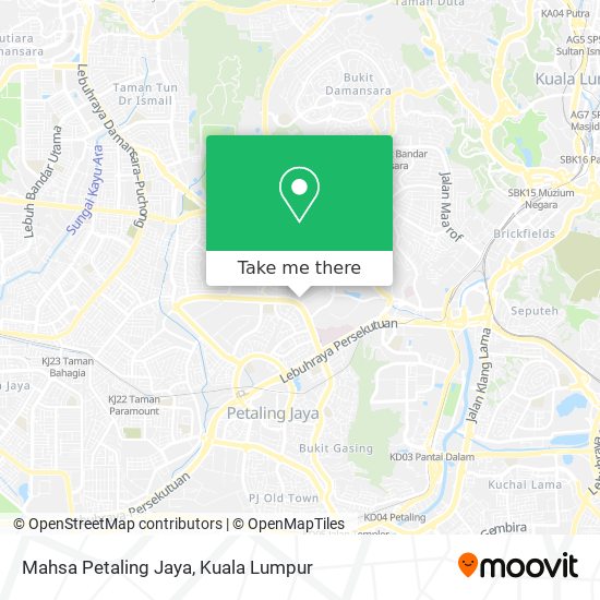 Mahsa Petaling Jaya map
