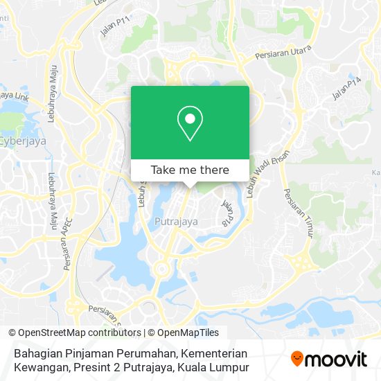 Bahagian Pinjaman Perumahan, Kementerian Kewangan, Presint 2 Putrajaya map