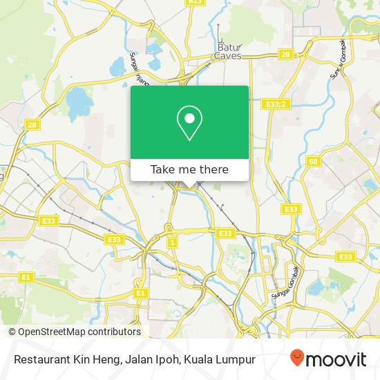 Peta Restaurant Kin Heng, Jalan Ipoh