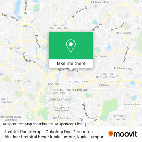 Institut Radioterapi , Onkologi Dan Perubatan Nuklear hospital besar kuala lumpur map