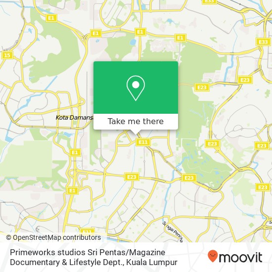 Primeworks studios Sri Pentas / Magazine Documentary & Lifestyle Dept. map
