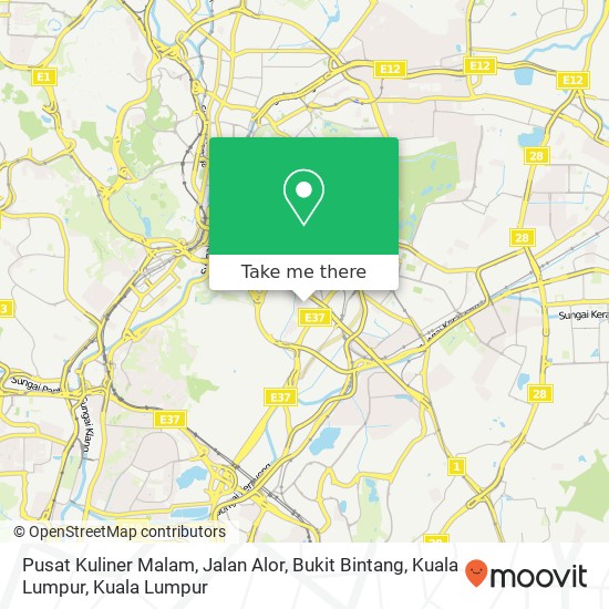Peta Pusat Kuliner Malam, Jalan Alor, Bukit Bintang, Kuala Lumpur