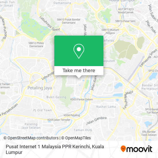Pusat Internet 1 Malaysia PPR Kerinchi map