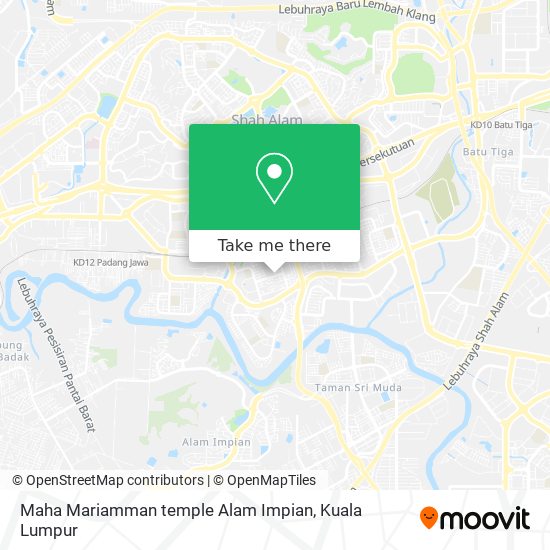 Maha Mariamman temple Alam Impian map