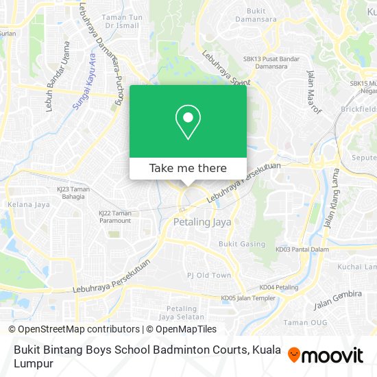 Peta Bukit Bintang Boys School Badminton Courts