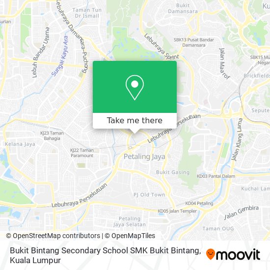 Peta Bukit Bintang Secondary School SMK Bukit Bintang