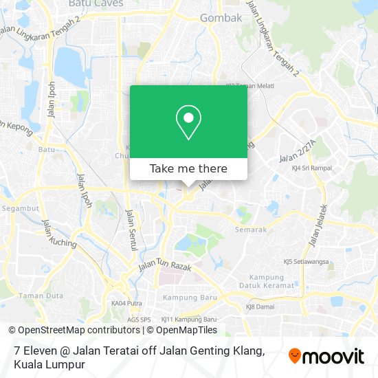 7 Eleven @ Jalan Teratai off Jalan Genting Klang map