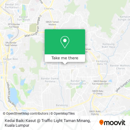 Peta Kedai Baiki Kasut @ Traffic Light Taman Minang