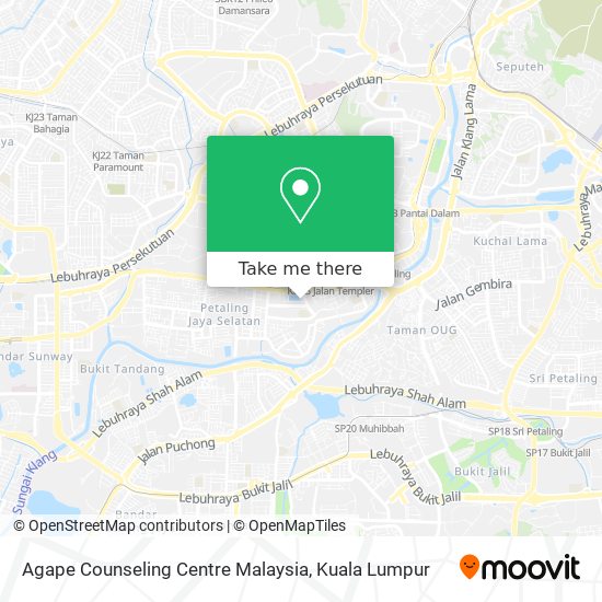 Peta Agape Counseling Centre Malaysia
