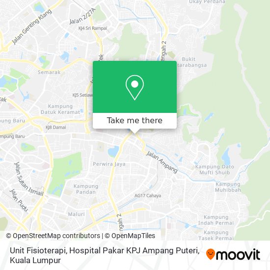 Peta Unit Fisioterapi, Hospital Pakar KPJ Ampang Puteri