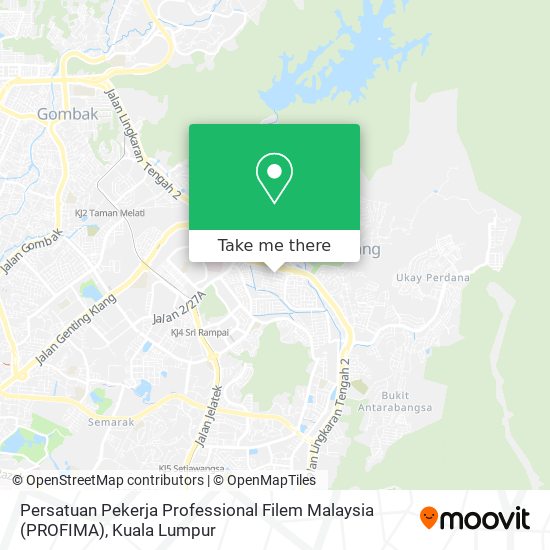 Persatuan Pekerja Professional Filem Malaysia (PROFIMA) map