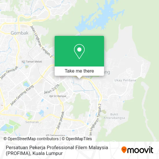 Persatuan Pekerja Professional Filem Malaysia (PROFIMA) map