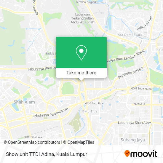 Show unit TTDI Adina map