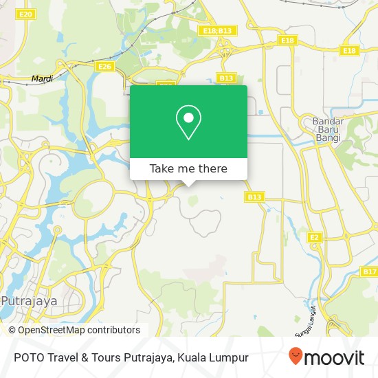 POTO Travel & Tours Putrajaya map