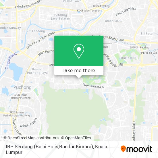 Peta IBP Serdang (Balai Polis,Bandar Kinrara)