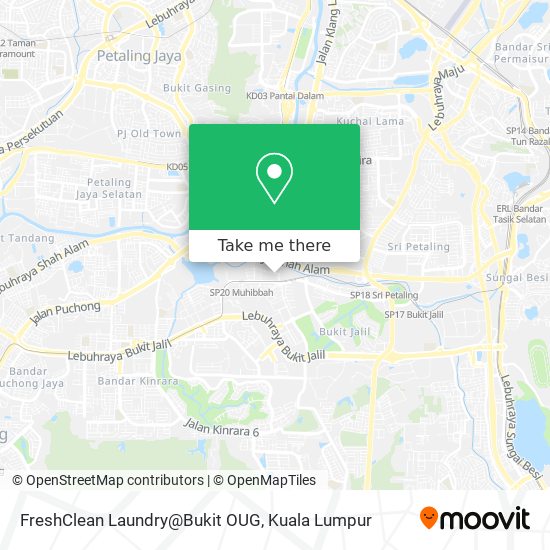 Peta FreshClean Laundry@Bukit OUG