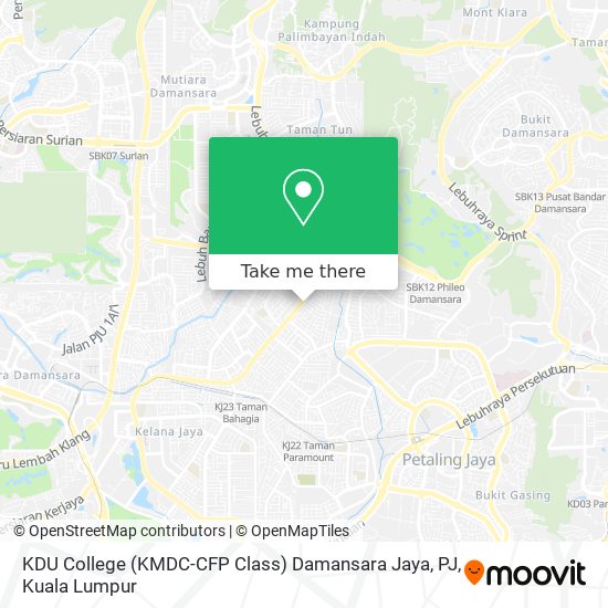 KDU College (KMDC-CFP Class) Damansara Jaya, PJ map