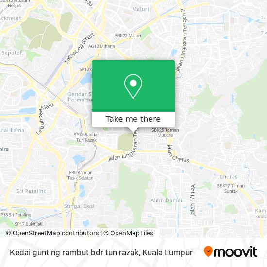 Kedai gunting rambut bdr tun razak map