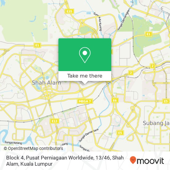 Peta Block 4, Pusat Perniagaan Worldwide, 13 / 46, Shah Alam