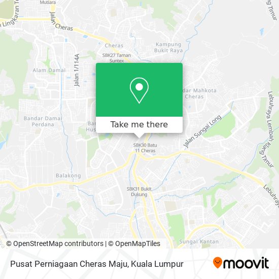 Pusat Perniagaan Cheras Maju map