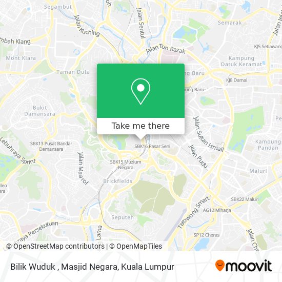 Peta Bilik Wuduk , Masjid Negara