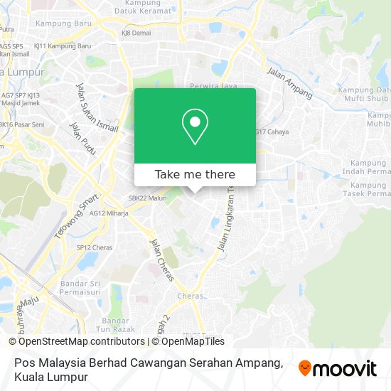 Pos Malaysia Berhad Cawangan Serahan Ampang map