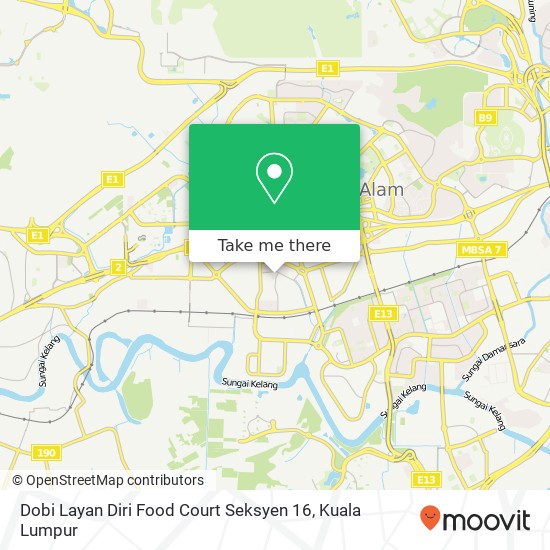 Dobi Layan Diri Food Court Seksyen 16 map