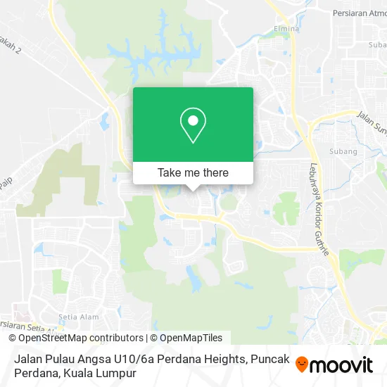 Jalan Pulau Angsa U10 / 6a Perdana Heights, Puncak Perdana map