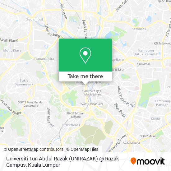 Universiti Tun Abdul Razak (UNIRAZAK) @ Razak Campus map