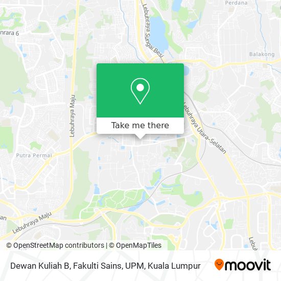 Dewan Kuliah B, Fakulti Sains, UPM map