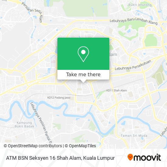 Peta ATM BSN Seksyen 16 Shah Alam