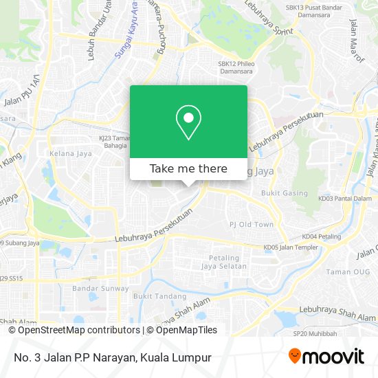 No. 3 Jalan P.P Narayan map