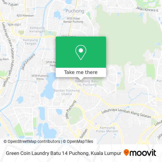 Peta Green Coin Laundry Batu 14 Puchong